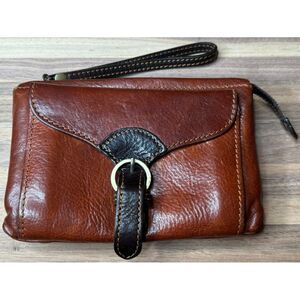 Firenze Rare Vintage Made In Italy Brown Crossbody Riding Purse With Front Pouch
